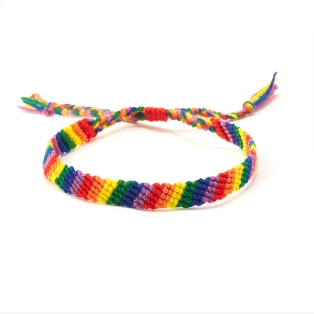 Hand-woven rainbow bracelet